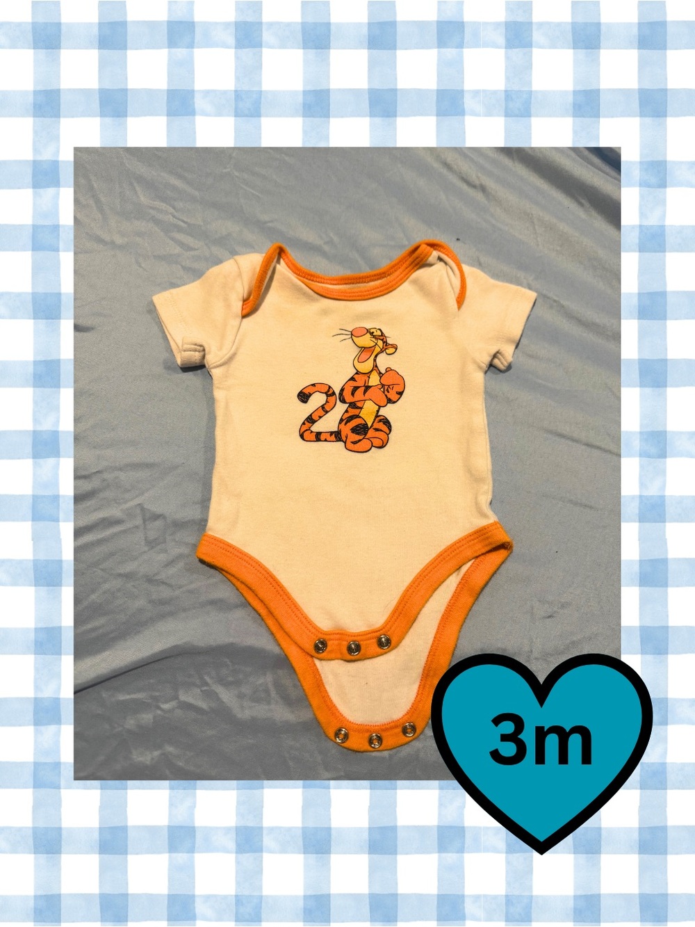 4 for $20 /Tigger White & Orange Short-Sleeve Baby One-Piece